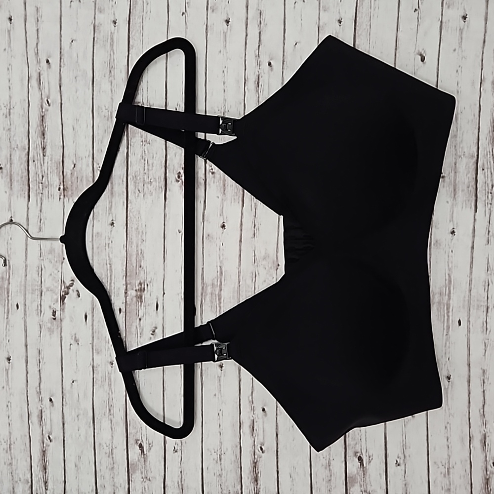 Seamless Black Maternity/Nursing Bra with Clip-Down Straps